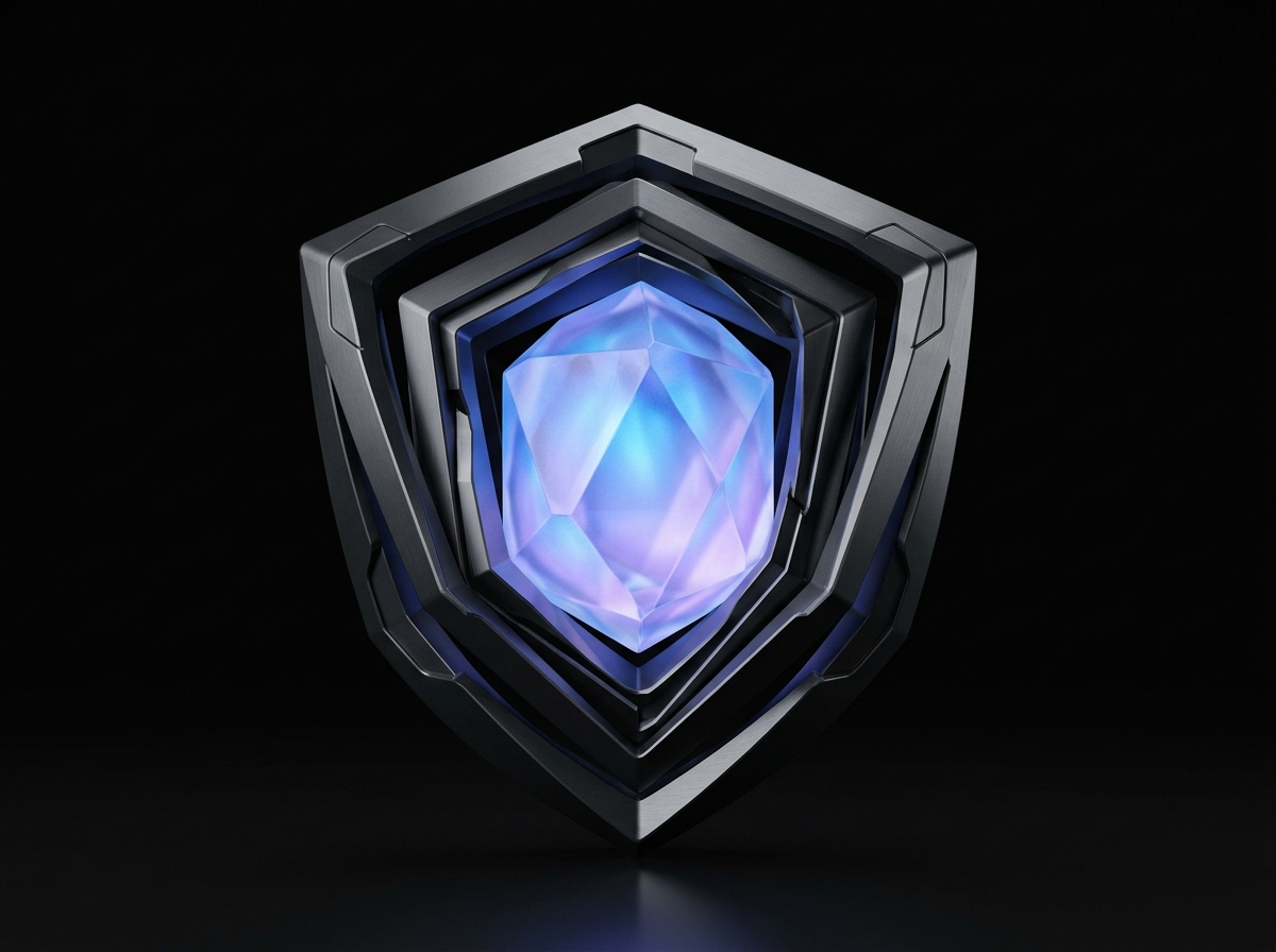 Escudo de cristal que protege un núcleo luminoso